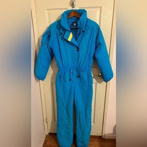 Obermeyer Sport Vintage Snow Ski Suit One Piece Ladies Women's Size 10 Teal Blue